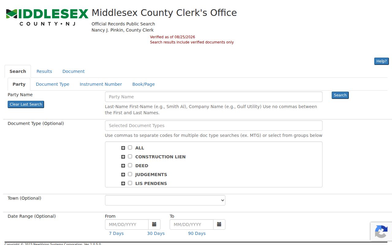 Woodbridge Township residents directory Middlesex deed index