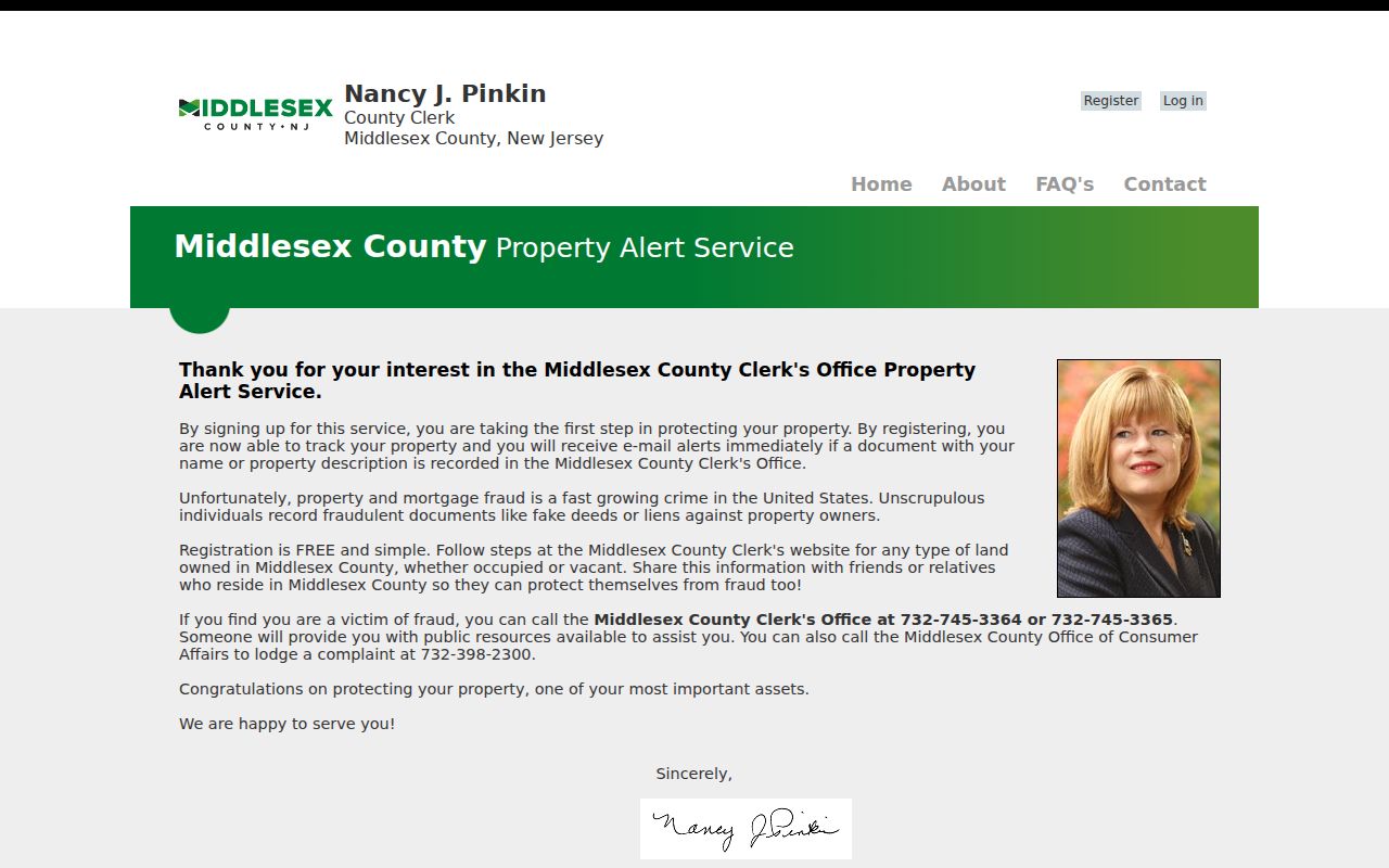 Woodbridge Township street directory property fraud alert